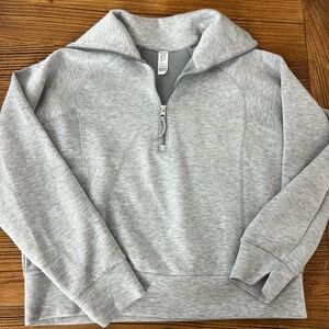 Women's Light Gray Half-Zip Sweatshirt